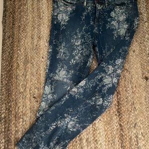 Free People floral denim jeans